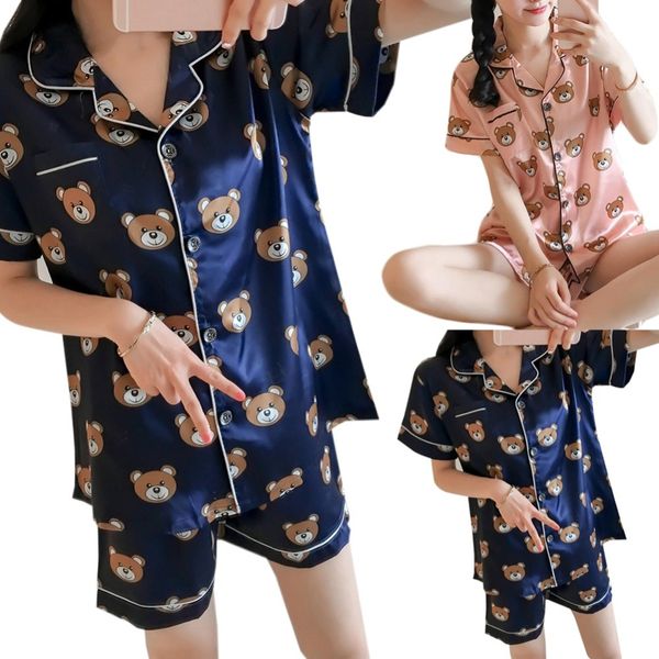 women sleepwear short sleeve silk pajamas nightwear satin shorts set summer lingerie pajama sets home clothes, Blue;gray
women sleepwear short sleeve silk pajamas nightwear satin shorts set summer lingerie pajama sets home clothes, Blue;gray