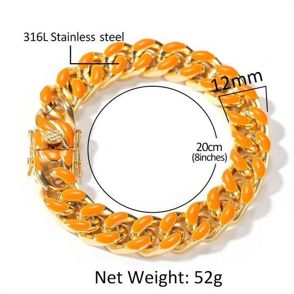 new hip hop stainless steel oil drop color cuban chain 12mm fashion wild men and women couple bracelet, Black
new hip hop stainless steel oil drop color cuban chain 12mm fashion wild men and women couple bracelet, Black