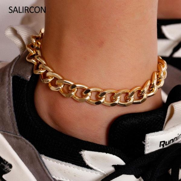 salircon simple anklet bracelets foot jewelry gold color cuban link chain chunky anklet for women girls fashion beach accessory, Red;blue
salircon simple anklet bracelets foot jewelry gold color cuban link chain chunky anklet for women girls fashion beach accessory, Red;blue
