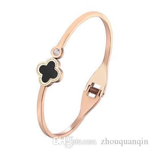 2020 lq new spring four-leaf clover bracelet female titanium steel bracelet wild stainless steel open bracelet jewelry wholesale, Black
2020 lq new spring four-leaf clover bracelet female titanium steel bracelet wild stainless steel open bracelet jewelry wholesale, Black