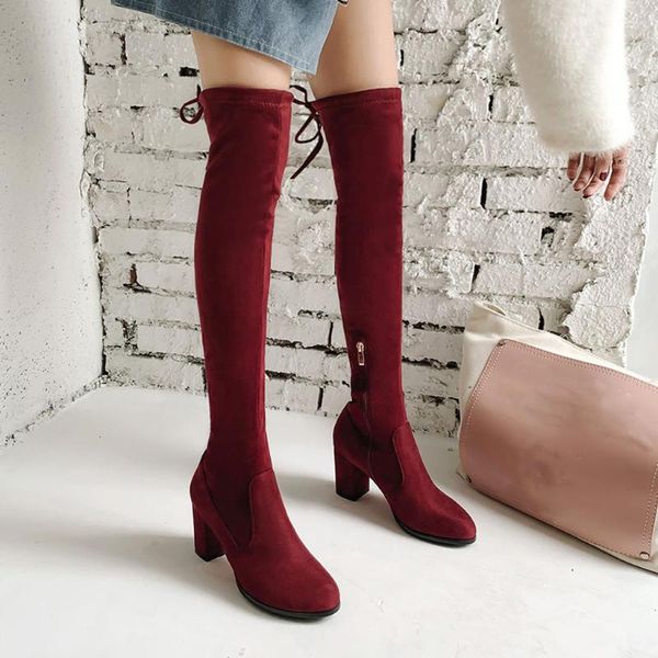 women boots black square high heels round toe zipper knee high boots vintage lace-up autumn winter booties mujer #n
women boots black square high heels round toe zipper knee high boots vintage lace-up autumn winter booties mujer #n