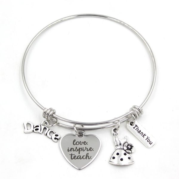 wholesale dancer gifts stainless steel bracelet wire adjustable expandble bangle dance teacher charms bracelet for women dance teacher gifts, Golden;silver
wholesale dancer gifts stainless steel bracelet wire adjustable expandble bangle dance teacher charms bracelet for women dance teacher gifts, Golden;silver