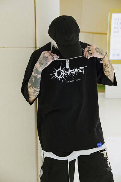 chaopai short sleeve loose man yuansuo couple's summer t-shirt guochao short sleeve hip-hop t-shirt for men, White;black
chaopai short sleeve loose man yuansuo couple's summer t-shirt guochao short sleeve hip-hop t-shirt for men, White;black