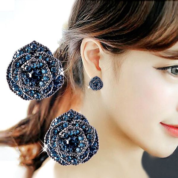 vintage sweet rose flower blue crystal drop earrings for women bijoux fashion jewelry accessories cute gifts, Silver
vintage sweet rose flower blue crystal drop earrings for women bijoux fashion jewelry accessories cute gifts, Silver