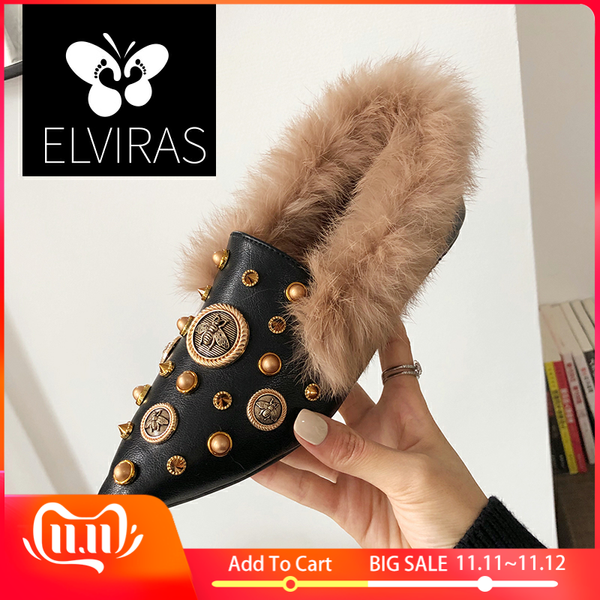 elviras 2019 winter women loafers hair plush slip on rivet pointed toe casual shoes fur flat boat shoes zapatos mujer, Black
elviras 2019 winter women loafers hair plush slip on rivet pointed toe casual shoes fur flat boat shoes zapatos mujer, Black