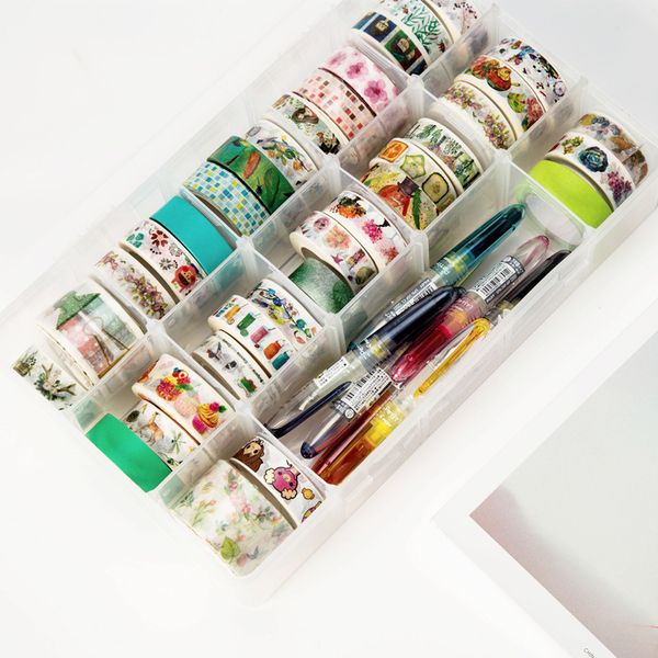 mirui 15 compartments clear crafts organizer storage box for washi tape art supplies and sticker stationery
mirui 15 compartments clear crafts organizer storage box for washi tape art supplies and sticker stationery