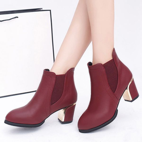 elastic band ankle boots for women fashion pointed toe high heel short boots winter women shoes mother' booties bottes femme, Black 
elastic band ankle boots for women fashion pointed toe high heel short boots winter women shoes mother' booties bottes femme, Black