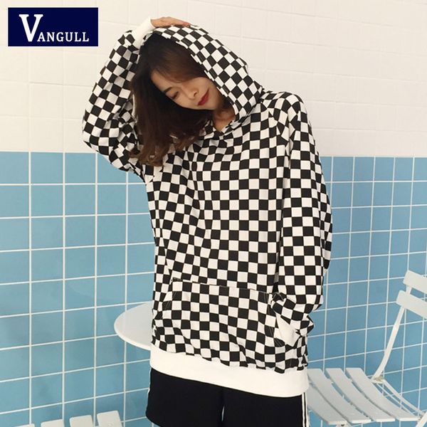 vangull 2019 fashion black white plaid loose long sleeve hooded sweatshirts women checkerboard hoodies spring autumn streetwear
vangull 2019 fashion black white plaid loose long sleeve hooded sweatshirts women checkerboard hoodies spring autumn streetwear
