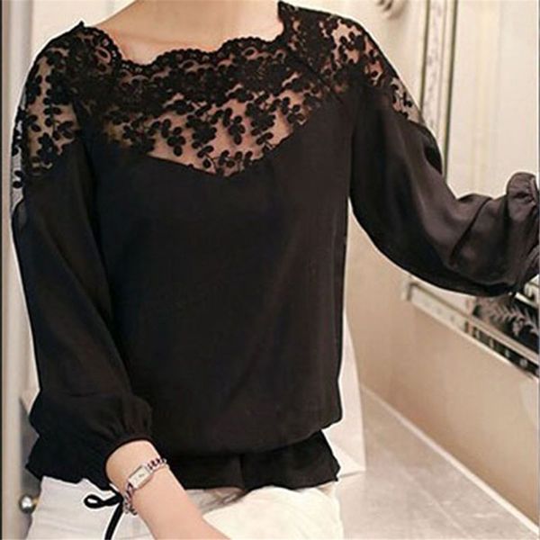 daddy chen hollow out lace blouse womens three quarter sleeve chiffon lady girl patchwork lace neck shirt roupas feminina, White
daddy chen hollow out lace blouse womens three quarter sleeve chiffon lady girl patchwork lace neck shirt roupas feminina, White