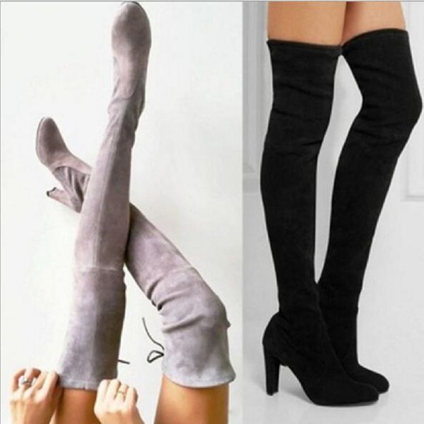 2019 slim boots over the knee high suede women snow boots women's fashion winter thigh high shoes woman, Black
2019 slim boots over the knee high suede women snow boots women's fashion winter thigh high shoes woman, Black