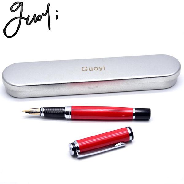 guoyi a293 red metal ink pen 0.5mm nib learn office school stationery gift luxury pen & l business writing fountain
guoyi a293 red metal ink pen 0.5mm nib learn office school stationery gift luxury pen & l business writing fountain