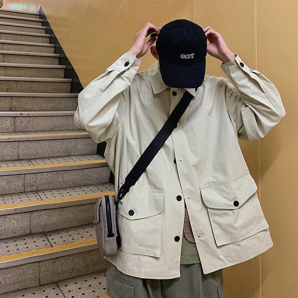 autumn new tooling jacket men fashion retro solid color casual big pocket jacket man streetwear wild hip hop loose bomber, Black;brown
autumn new tooling jacket men fashion retro solid color casual big pocket jacket man streetwear wild hip hop loose bomber, Black;brown