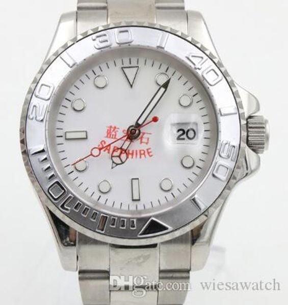 sapphire 40mm automatic movement mens watches wristwatches white dial with luminous silver tone hands and dot hour markers, Slivery;brown
sapphire 40mm automatic movement mens watches wristwatches white dial with luminous silver tone hands and dot hour markers, Slivery;brown