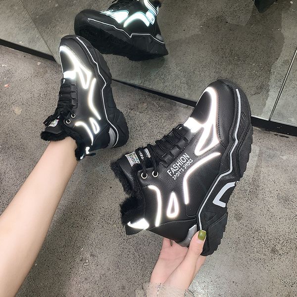 hkxn 2020 new luminous high-increase sneakers female winter casual plus velvet thick shoes high-sneakers women's shoest, Black
hkxn 2020 new luminous high-increase sneakers female winter casual plus velvet thick shoes high-sneakers women's shoest, Black