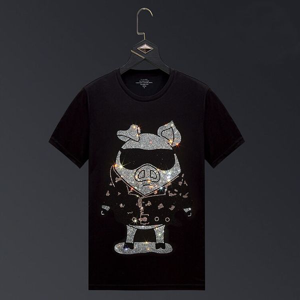 2020 new design rhinestones t shirt men brand short sleeve fashion man streetwear o neck slim cotton tshirt, White;black
2020 new design rhinestones t shirt men brand short sleeve fashion man streetwear o neck slim cotton tshirt, White;black