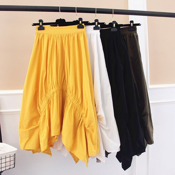 2019 new wild skirt for women's summer elastic waistband long maxi skirt pleated sweet skirts 4 color jupe femme 42, Black
2019 new wild skirt for women's summer elastic waistband long maxi skirt pleated sweet skirts 4 color jupe femme 42, Black