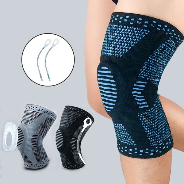 1 pc silicone padded knee pads supports brace basketball fitness meniscus patella protection kneepads sports safety knee sleeve, Black;gray
1 pc silicone padded knee pads supports brace basketball fitness meniscus patella protection kneepads sports safety knee sleeve, Black;gray