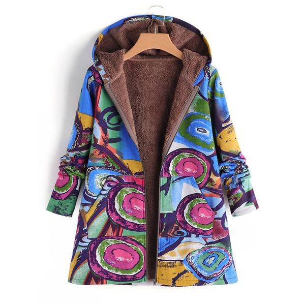 women vintage hooded floral print warm coat winter pockets oversize outerwear female coats women's casual overcoat plus size, Black
women vintage hooded floral print warm coat winter pockets oversize outerwear female coats women's casual overcoat plus size, Black