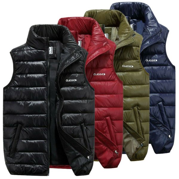 4 colors men casual sleeveless vest coat male padded vest jacket quilted outwear zip up waistcoat outfits plus size, Black;white
4 colors men casual sleeveless vest coat male padded vest jacket quilted outwear zip up waistcoat outfits plus size, Black;white