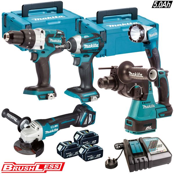 Makita 18V LXT Безщеточный 5шт монстр с 3 x 5.0AH BL1850, чехол DC18RC 
Makita 18V LXT Безщеточный 5шт монстр с 3 x 5.0AH BL1850, чехол DC18RC