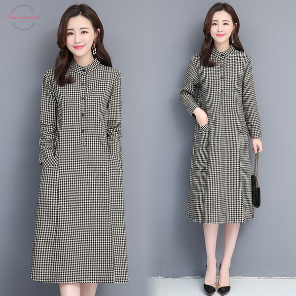 vintage plaid printed cotton linen dress for women casual loose maxi dresses long sleeve stand collar shirt dress elbise mujer, Black;gray
vintage plaid printed cotton linen dress for women casual loose maxi dresses long sleeve stand collar shirt dress elbise mujer, Black;gray