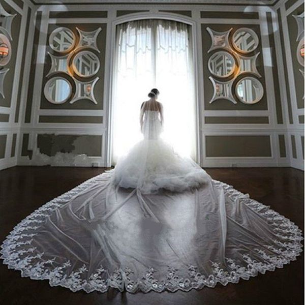 2019 white/ivory 1t long bridal veil cathedral lace purfles wedding veils with comb ing, Black
2019 white/ivory 1t long bridal veil cathedral lace purfles wedding veils with comb ing, Black