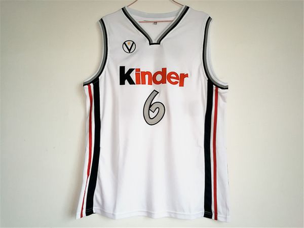 virtus kinder bologna #6 manu ginobili basketball jerseys - blue, Black