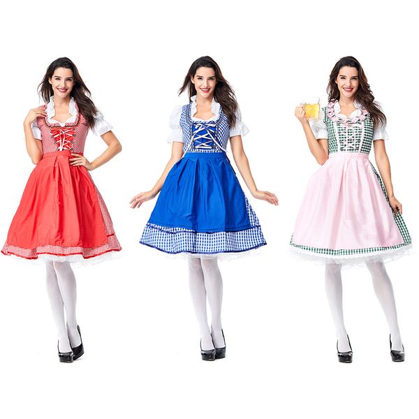 women cotton grid oktoberfest sweetie inga dress costumes suit for great british beer festival waitress maid plus size, Black;red
women cotton grid oktoberfest sweetie inga dress costumes suit for great british beer festival waitress maid plus size, Black;red