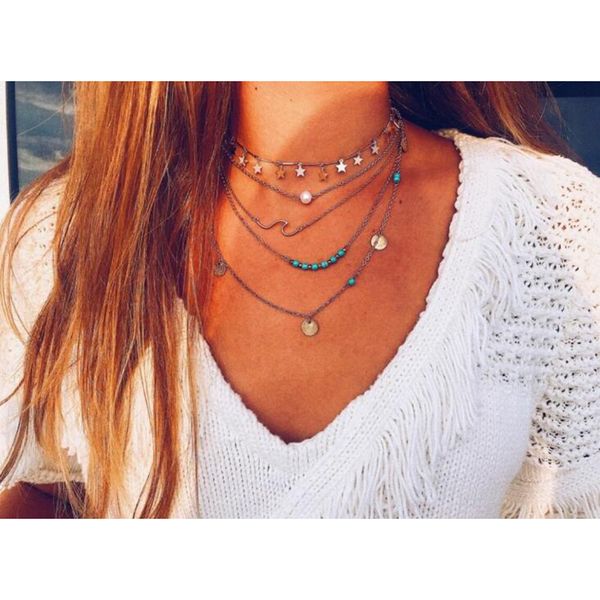 gold color choker necklace for women 5 layers sequins stone pendant chain necklaces & pendants velvet chokers fashion jewelry, Golden;silver
gold color choker necklace for women 5 layers sequins stone pendant chain necklaces & pendants velvet chokers fashion jewelry, Golden;silver