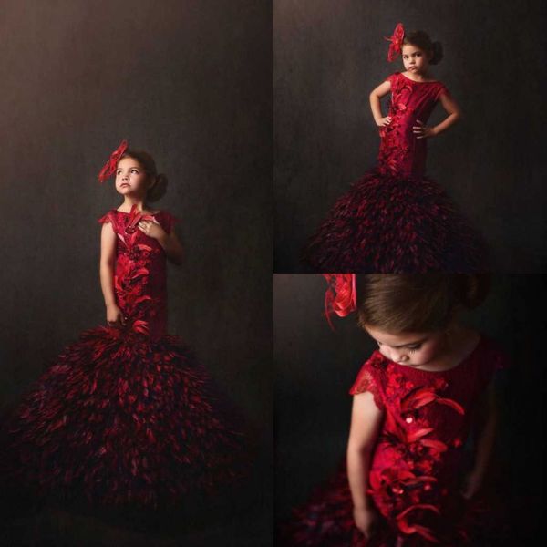 2019 red girls pageant dresses lace appliqued feather jewel neck cap sleeves mermaid flower girl dress custom made kids formal gown, White;blue
2019 red girls pageant dresses lace appliqued feather jewel neck cap sleeves mermaid flower girl dress custom made kids formal gown, White;blue