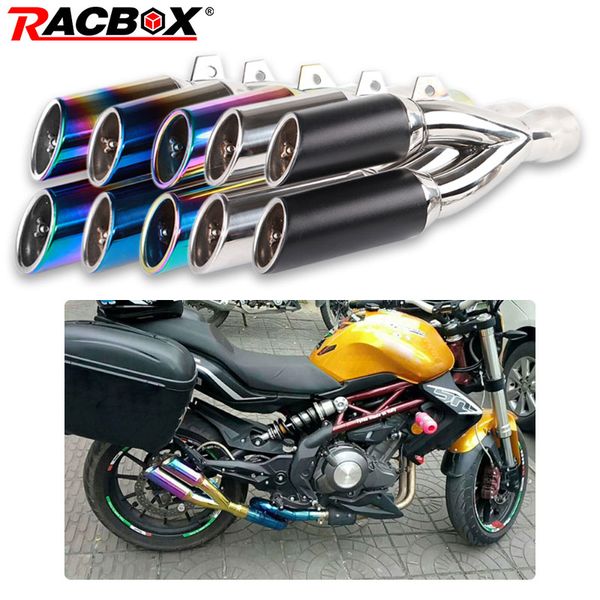 51mm motorcycle exhaust pipe muffler universal stainless steel double hole modified db killer for cb400 cbf190r most motorbike
51mm motorcycle exhaust pipe muffler universal stainless steel double hole modified db killer for cb400 cbf190r most motorbike