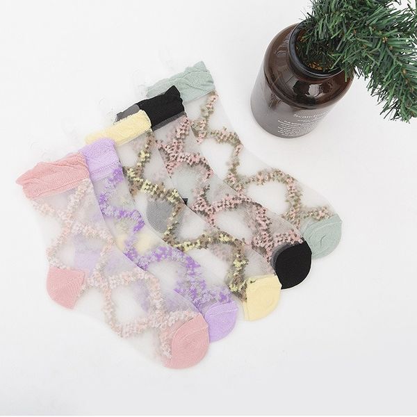 retro transparent lace silk crystal socks ultra thin summer women flower girls elastic short socks korean style gift cute kawaii, Black;white
retro transparent lace silk crystal socks ultra thin summer women flower girls elastic short socks korean style gift cute kawaii, Black;white