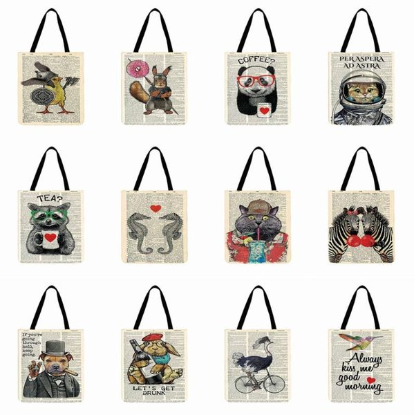 ladies shoulderbag retro animal printed tote bag linen fabric bag casual foldable shopping outdoor beach daily hand
ladies shoulderbag retro animal printed tote bag linen fabric bag casual foldable shopping outdoor beach daily hand