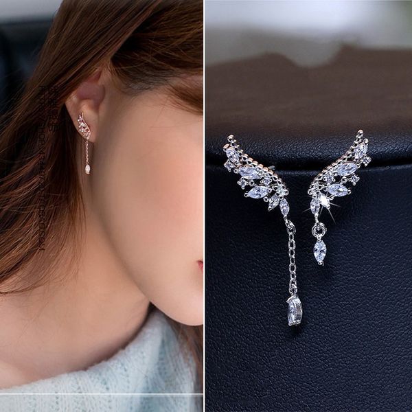 new arrival cute 925 sterling silver color wings zircon stone stud earrings for women fashion jewelry 2020, Golden
new arrival cute 925 sterling silver color wings zircon stone stud earrings for women fashion jewelry 2020, Golden