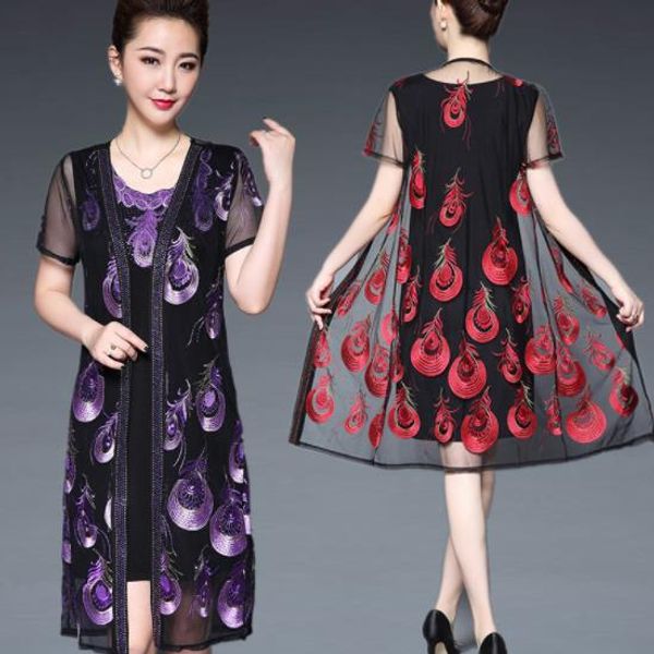 2020 china style women elegant embroidery twinset dress middle age female summer party dress tunic vestido plus size 5xl dc965, Black;gray
2020 china style women elegant embroidery twinset dress middle age female summer party dress tunic vestido plus size 5xl dc965, Black;gray