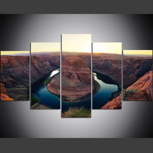 5 piece large size canvas wall art pictures creative horseshoe bend at sunset art print oil painting for living room
5 piece large size canvas wall art pictures creative horseshoe bend at sunset art print oil painting for living room