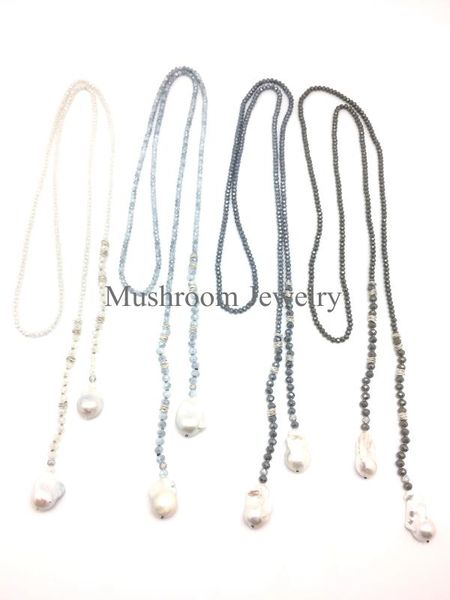 fashion bohemian jewelry crystal long hand knotted glass crystal necklace women, Silver
fashion bohemian jewelry crystal long hand knotted glass crystal necklace women, Silver