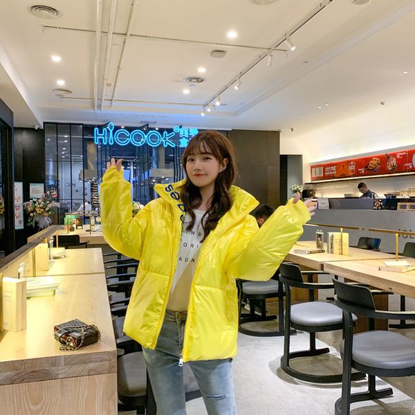 2019 new short glossy parka women winter jacket cotton padded warm thicken stand collar short coats parka womens jackets, Black
2019 new short glossy parka women winter jacket cotton padded warm thicken stand collar short coats parka womens jackets, Black