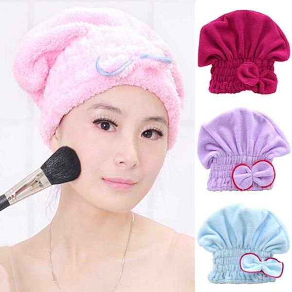 new women's hair drying hat spa towel turban cap cute bowknot soft coral velvet micro-fiber
new women's hair drying hat spa towel turban cap cute bowknot soft coral velvet micro-fiber