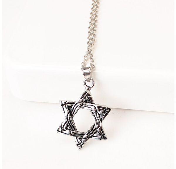 european and american style titanium stainless star of david six-pointed star steel men's necklace punk style retro style, Silver
european and american style titanium stainless star of david six-pointed star steel men's necklace punk style retro style, Silver