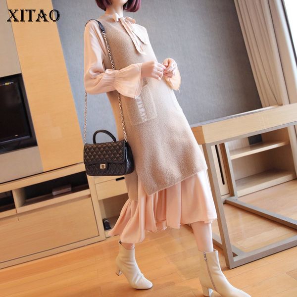 xitao split knitted vest fashion sleeveless 2020 spring pullover pocket small fresh casual minority long vest dmy2383, Black;white
xitao split knitted vest fashion sleeveless 2020 spring pullover pocket small fresh casual minority long vest dmy2383, Black;white