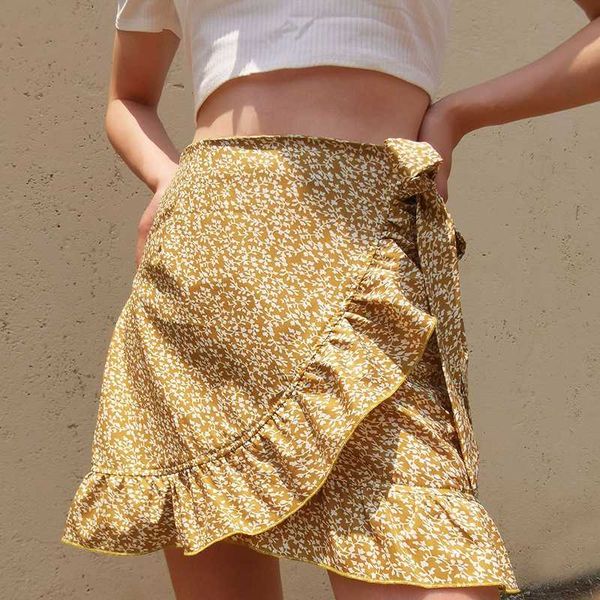 women high waist print skirts ruffled lace up adjustable irregular floral short skirt summer female sweet style 2020 new, Black
women high waist print skirts ruffled lace up adjustable irregular floral short skirt summer female sweet style 2020 new, Black