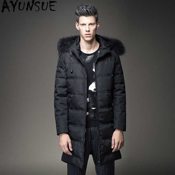 ayunsue winter jacket men long coat men's duck down jacket large fur collar mens down coats hooded overcoat parka hombre kj654, Black
ayunsue winter jacket men long coat men's duck down jacket large fur collar mens down coats hooded overcoat parka hombre kj654, Black