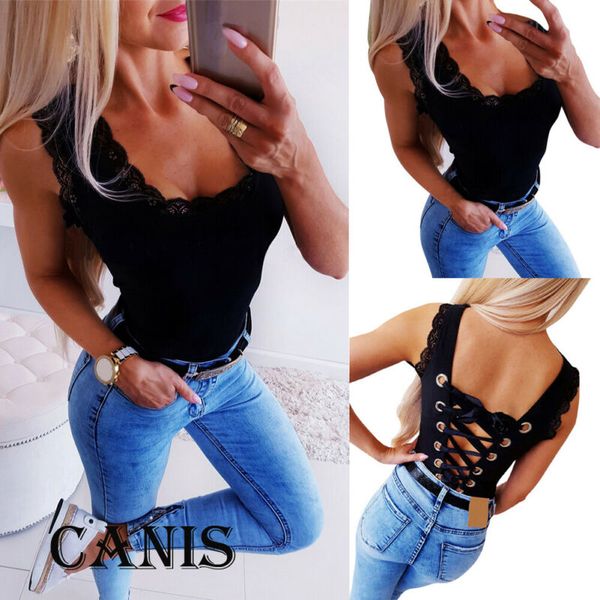 2019 black bodysuit women lace up sleeveless bodysuit leotard jumpsuit rompers summer clothes, Black;white
2019 black bodysuit women lace up sleeveless bodysuit leotard jumpsuit rompers summer clothes, Black;white