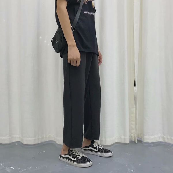 autumn thin pants men's stylish straight-cut black wide leg pants loose casual fall sense suit ankle-length
autumn thin pants men's stylish straight-cut black wide leg pants loose casual fall sense suit ankle-length