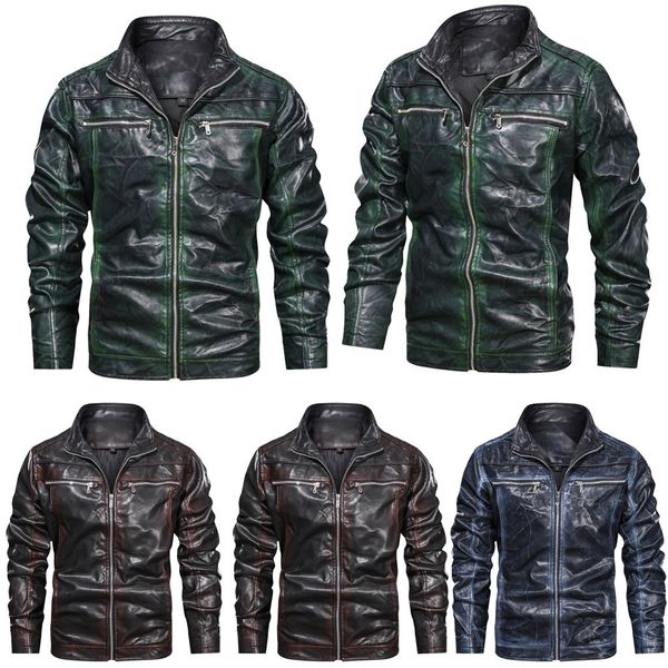 erkek mont chaqueta hombre men's autumn winter vintage zipper stand collar solid imitation leather coat veste homme jaqueta, Black
erkek mont chaqueta hombre men's autumn winter vintage zipper stand collar solid imitation leather coat veste homme jaqueta, Black