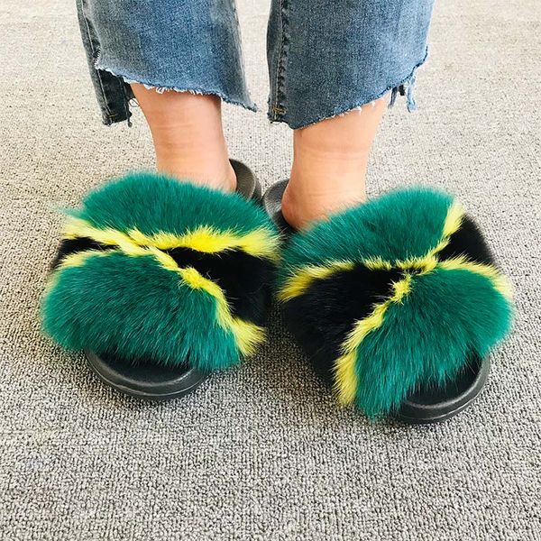 real fur slides summer woman fur slippers eva furry beach sandals soft and comfortable fluffy flip flops big size 45, Black
real fur slides summer woman fur slippers eva furry beach sandals soft and comfortable fluffy flip flops big size 45, Black