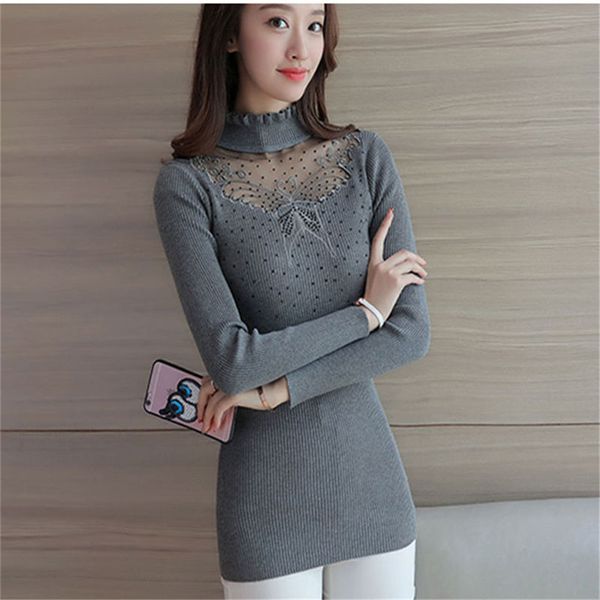 autumn winter sweaters women gray embroidery lace hollow pullovers slim knitted slim-fit tight sweater female, White;black
autumn winter sweaters women gray embroidery lace hollow pullovers slim knitted slim-fit tight sweater female, White;black