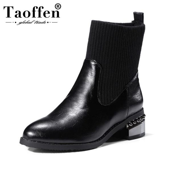 taoffen ankle boots women autumn winter warm fur boots slip on mid heels fashion shoes women footwear plus size 32-48, Black
taoffen ankle boots women autumn winter warm fur boots slip on mid heels fashion shoes women footwear plus size 32-48, Black