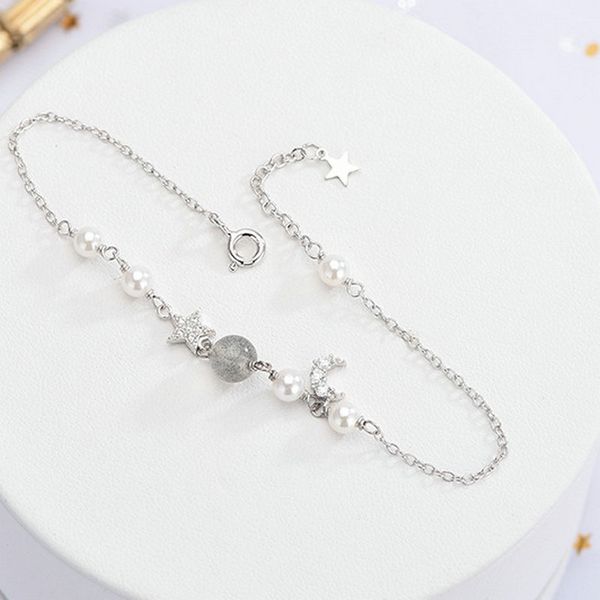river 925 sterling silver women moon stone beads bracelet charm star bracelets female fashion jewelry birthday gifts, Golden;silver
river 925 sterling silver women moon stone beads bracelet charm star bracelets female fashion jewelry birthday gifts, Golden;silver